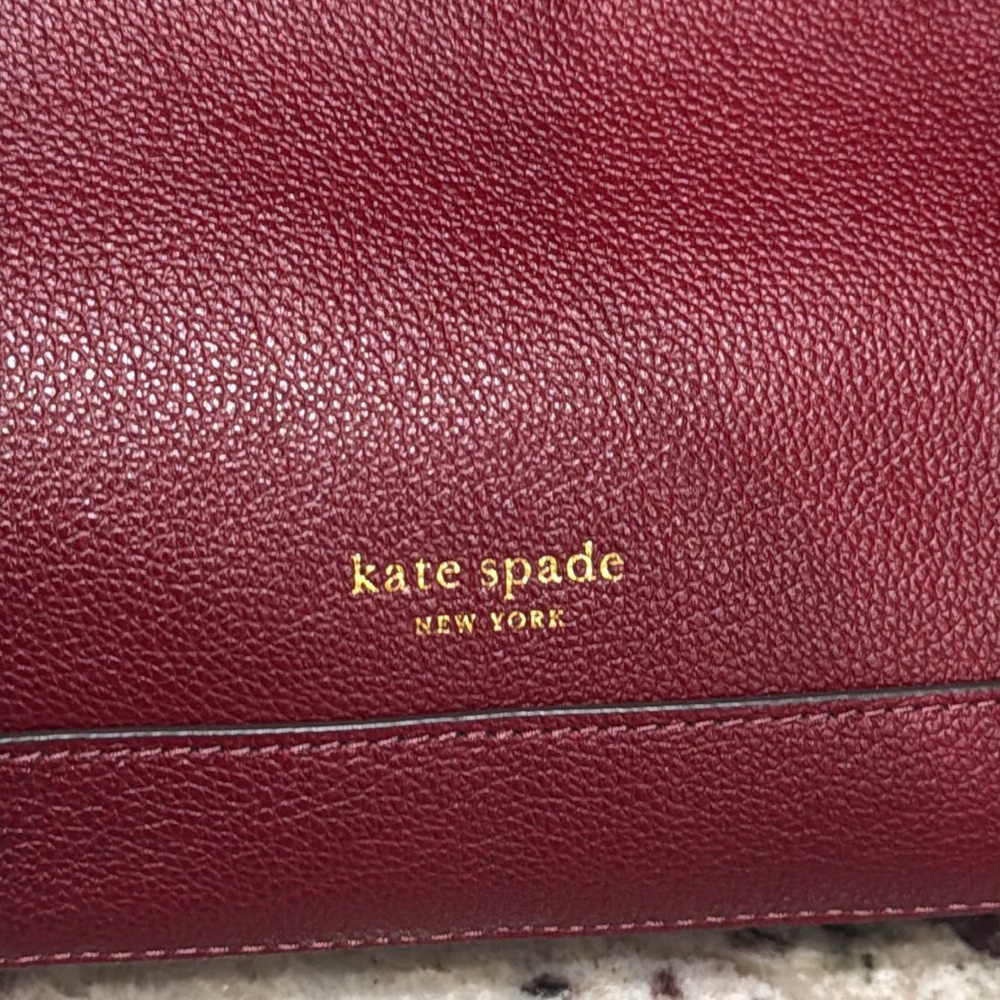 🍒 Kate Spade Leather & Suede Hobo Shoulder Bag --Gold Lock - Picture 5 of 11